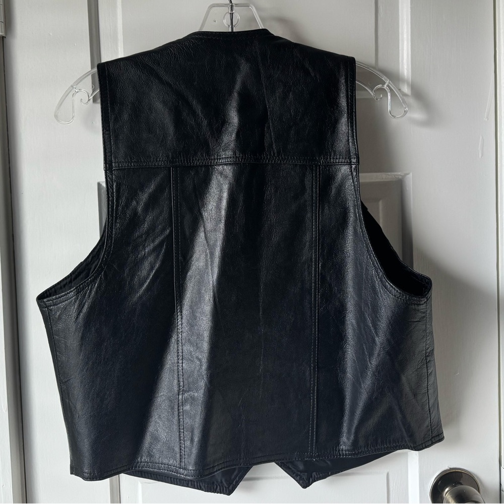 Vintage Biker Leather Vest - Picture 3 of 6